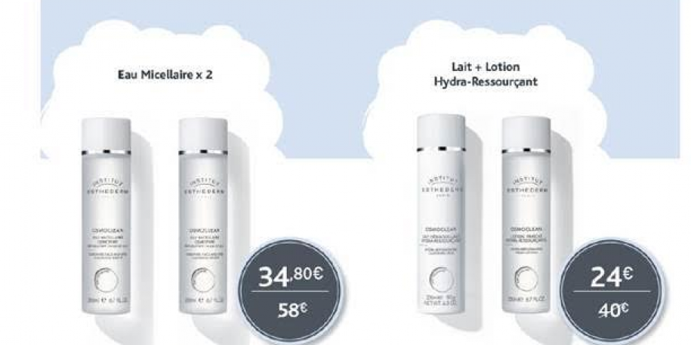 EXCEPTIONNELLE : OFFRE DÉMAQUILLANT INSTITUT ESTHEDERM -40% IMMÉDIATEMENT